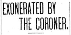 Death Article 1903-03-13, Exonerated, headline