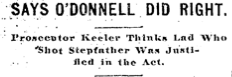 Death Article 1903-03-15 Says O'Donnell Did Right headline